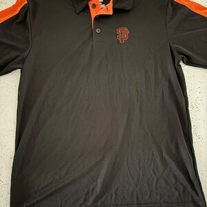 Majestic Black Polo with Orange Accents